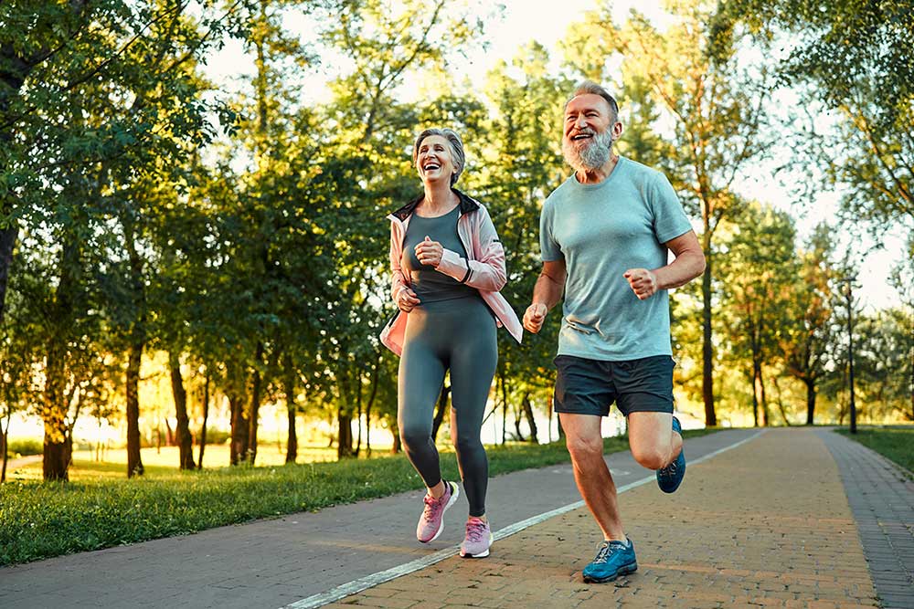 couple running outside